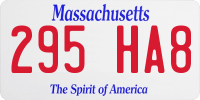 MA license plate 295HA8