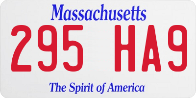 MA license plate 295HA9