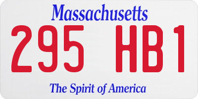 MA license plate 295HB1