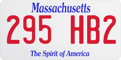 MA license plate 295HB2