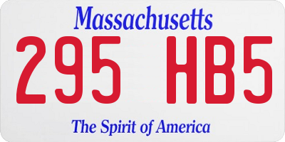 MA license plate 295HB5