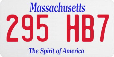 MA license plate 295HB7