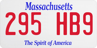 MA license plate 295HB9