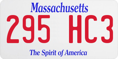 MA license plate 295HC3