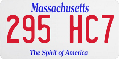 MA license plate 295HC7