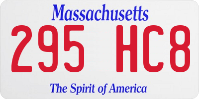 MA license plate 295HC8