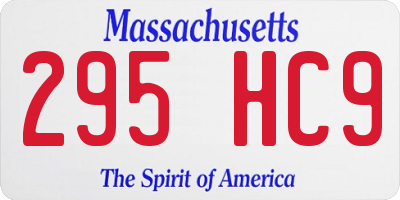 MA license plate 295HC9