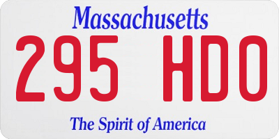 MA license plate 295HD0