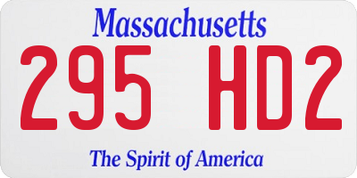 MA license plate 295HD2