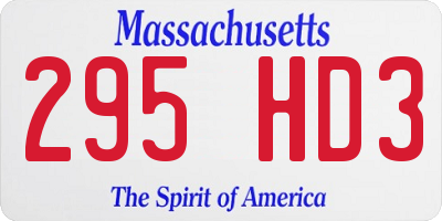 MA license plate 295HD3