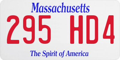 MA license plate 295HD4