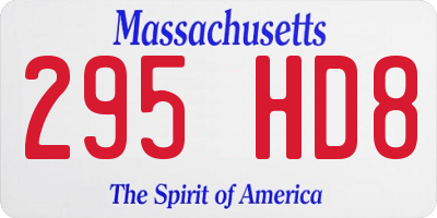 MA license plate 295HD8