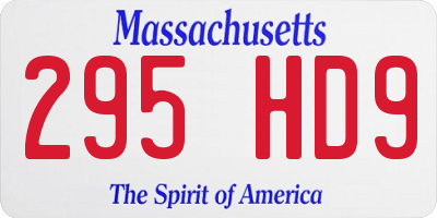 MA license plate 295HD9