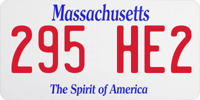 MA license plate 295HE2