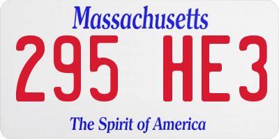 MA license plate 295HE3