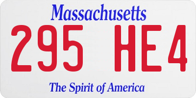MA license plate 295HE4