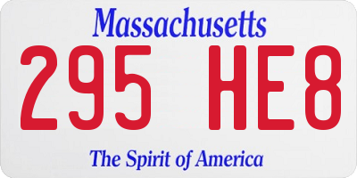 MA license plate 295HE8