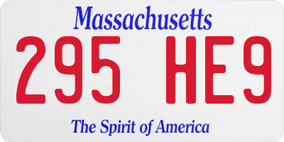 MA license plate 295HE9