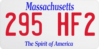 MA license plate 295HF2