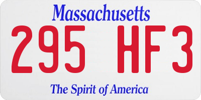 MA license plate 295HF3