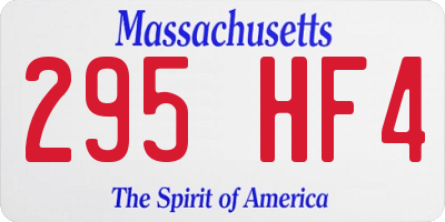 MA license plate 295HF4