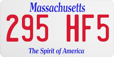 MA license plate 295HF5
