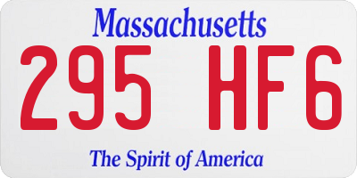 MA license plate 295HF6