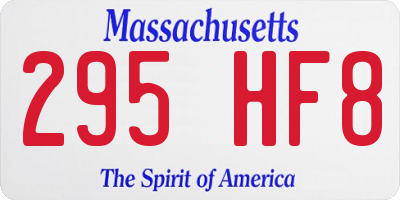 MA license plate 295HF8