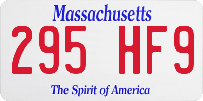 MA license plate 295HF9