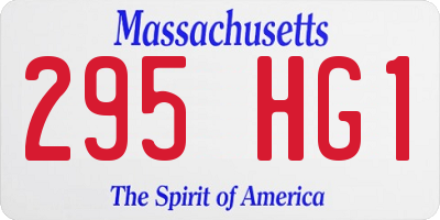MA license plate 295HG1