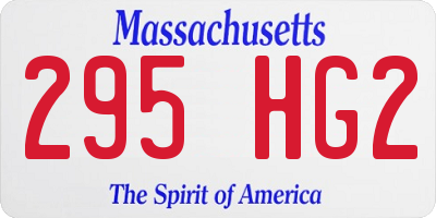 MA license plate 295HG2