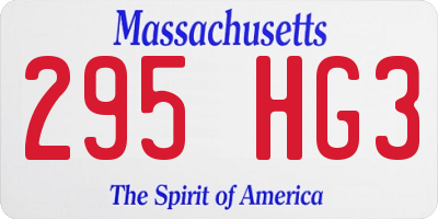 MA license plate 295HG3