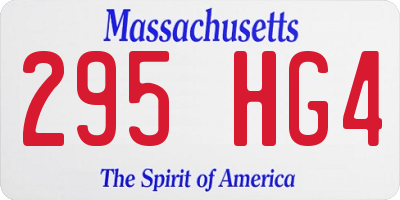 MA license plate 295HG4