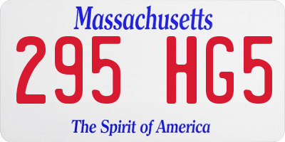 MA license plate 295HG5