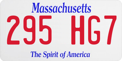 MA license plate 295HG7