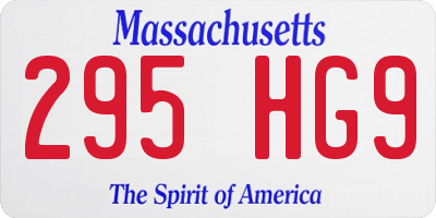 MA license plate 295HG9
