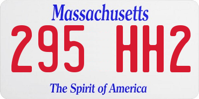 MA license plate 295HH2