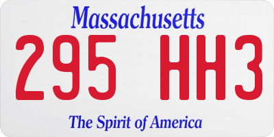 MA license plate 295HH3