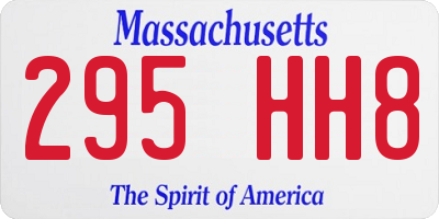 MA license plate 295HH8