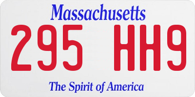 MA license plate 295HH9