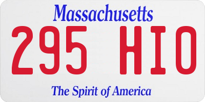MA license plate 295HI0