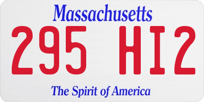 MA license plate 295HI2