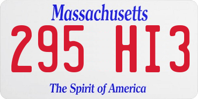 MA license plate 295HI3