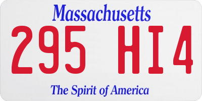 MA license plate 295HI4