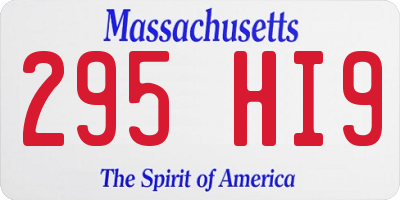 MA license plate 295HI9