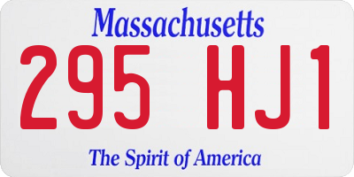 MA license plate 295HJ1
