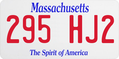 MA license plate 295HJ2