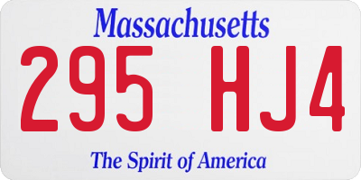 MA license plate 295HJ4