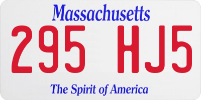 MA license plate 295HJ5