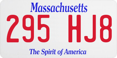 MA license plate 295HJ8